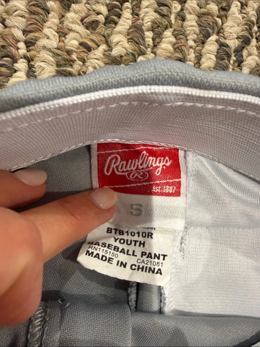 Rawlings Gray Kids Baseball Jogger Pants